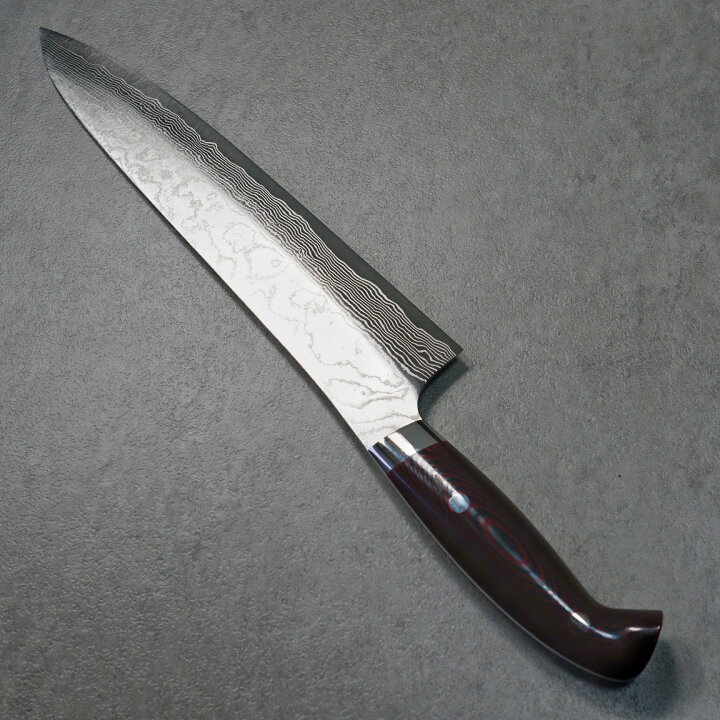 楽天市場】包丁 牛刀 240mm ダマスカス ステンレス スーパーゴールド2  