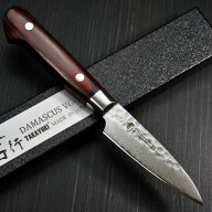 【楽天1位】包丁 ペティナイフ 80mm 33層ダマスカス V金10号 ステンレス 槌目 鍛造 堺孝行 すごく よく …