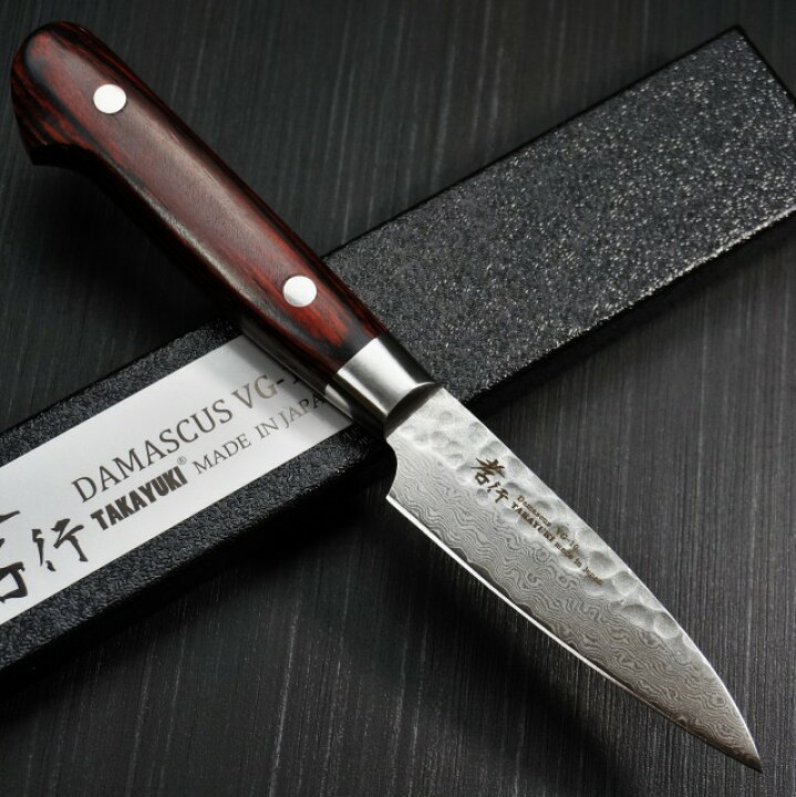 楽天1位 包丁 ペティナイフ 80mm 33層ダマスカス V金10号 ステンレス 槌目 鍛造 堺孝行 すごく よく 切れる ほうちょう ペティ 果物ナイフ 調理器具 プロ用 本職用 業務用 プレゼント ギフト ラッピング無料 お祝い 贈り物 鋭い切れ味永続き 一心刃物