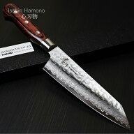 【楽天1位】包丁 剣型三徳 160mm 33層ダマスカス V金10号 ステンレス 槌目 鍛造 ミルフィーユ 堺孝行 日…