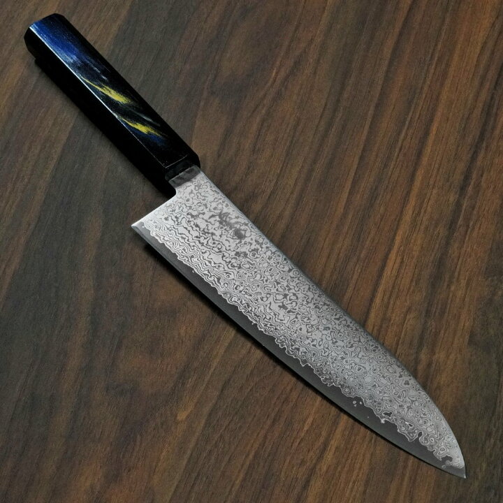 楽天市場】包丁 牛刀 210mm 寛丈 63層ダマスカス V金10号 ステンレス 