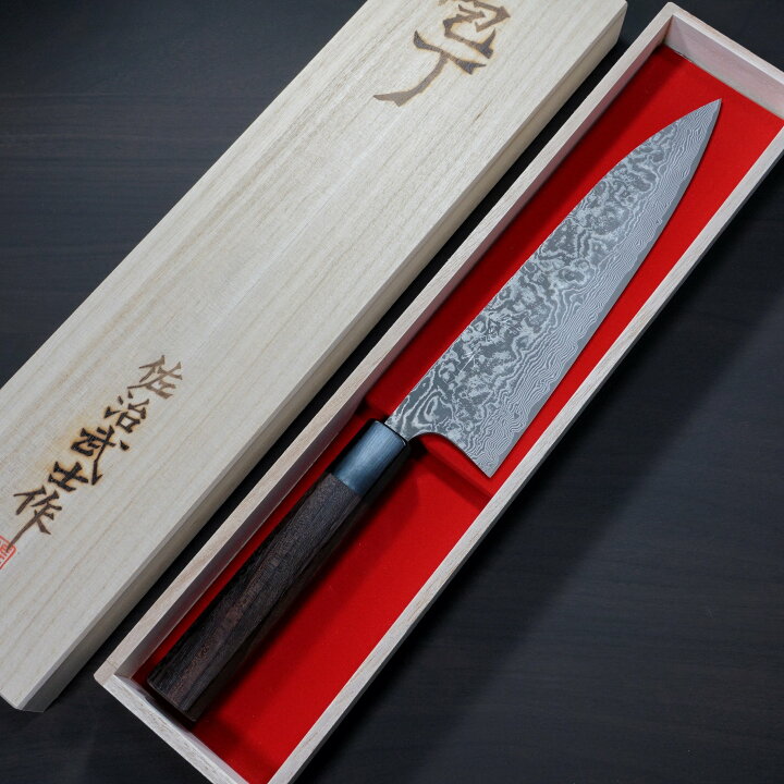 楽天市場】包丁 牛刀 210mm 佐治打刃物 ダマスカス 粉末ハイス 