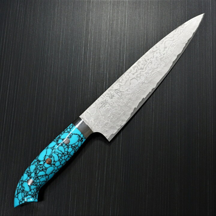 楽天市場】包丁 牛刀 210mm 佐治打刃物 ダマスカス 粉末ハイス 