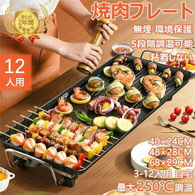 ホットプレート 焼肉プレート 煙がでない 無煙 電気 ホットプレート グリルプレート波型プレート 温度調節可能 家庭用 卓上調理器 家庭用 お手入れ簡単 煙が出ない調理 1400W 大型 バーベキュー 電気 焼肉器 焼肉グリル おうち焼肉 油が落ちやすい