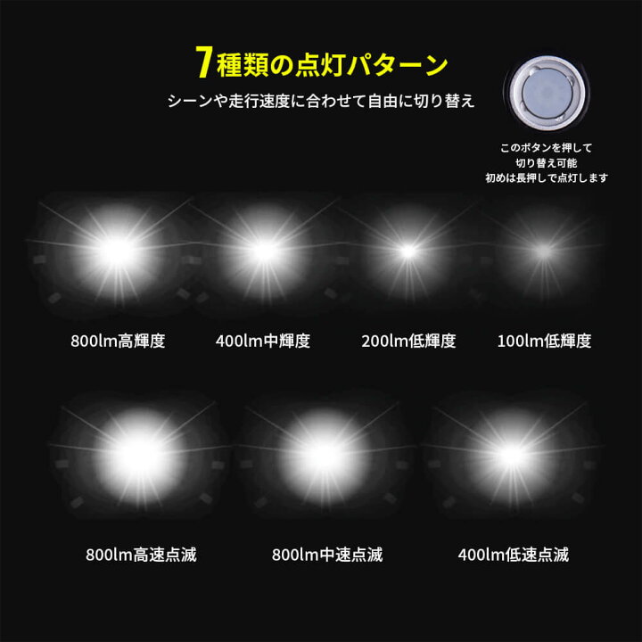 楽天市場 自転車 ライト 800ルーメン 2500mah Ipx6防水 点滅 フラッシュ 明るさ調節 マウンテンバイク ロードバイク シティサイクル ヘッドライト サイクルライト サイクリングライト Usb充電式 モード切り替え 広角 幅広い 明るい 取り外し可能 軽量 V6 800 一勝堂