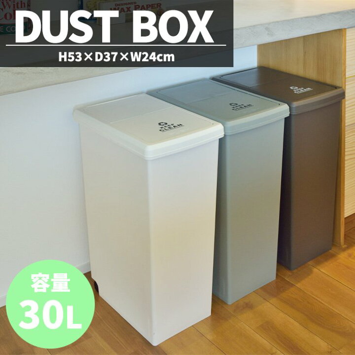25日限定クーポン P2倍 ゴミ箱 おしゃれ 日本製 30リットル スリム 分別 フタ付き ダストボックス 北欧 安い 単品 一勝堂