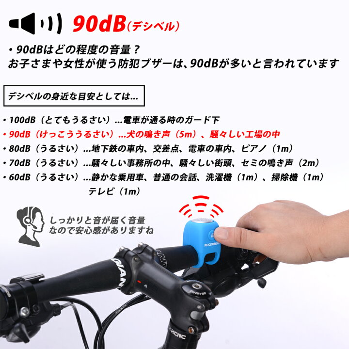 楽天市場 送料無料 サイクル 電子ベル キューブ型自転車ホーン 自転車ベル 自転車用ブザー 90dbの大音量 3種類サウンド 簡単装着 防犯アラーム 防犯ブザー ロックブロス Rockbros 一勝堂