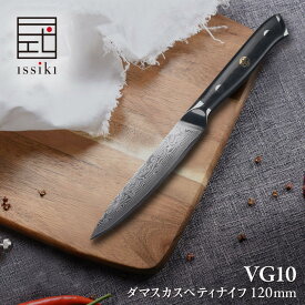 包丁 ペティナイフ ダマスカス VG10 issiki 12cm 送料無料 ステンレス 小さい すごく よく 切れる V金10号 ほうちょう ミニナイフ 果物ナイフ キャンプ ナイフ 万能包丁 包丁セット プレゼント ギフト