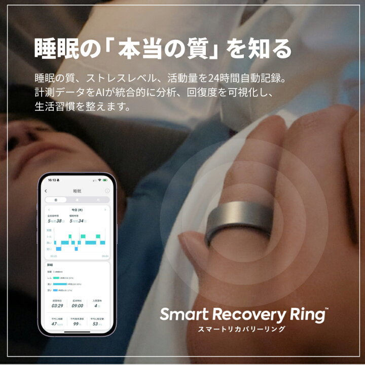 楽天市場】issin スマートリカバリーリング スマートリング 健康管理 