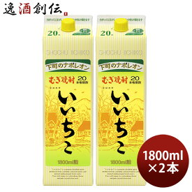 【P7倍！楽天スーパーSALE 期間限定・エントリーでP7倍！6/11 01:59まで！】父の日 麦焼酎 いいちこ 20度 パック 1800ml 1.8L 2本 焼酎 三和酒類 お酒