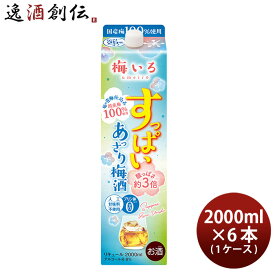 【お買い物マラソン期間中限定！エントリーでポイント5倍！】すっぱい あっさり梅酒 2L 2000ml 6本 1ケース 合同酒精 梅酒 パック 本州送料無料 四国は+200円、九州・北海道は+500円、沖縄は+3000円ご注文時に加算