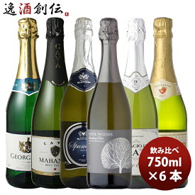 辛口 ワインセット 飲み比べ 激安！！カヴァ入り！ お買い得スパークリングワイン6本セット 750ml × 6本 1セット