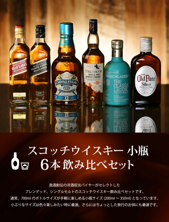 楽天市場】スコッチウイスキー 小瓶 6本 飲み比べセット ミニボトル 逸 