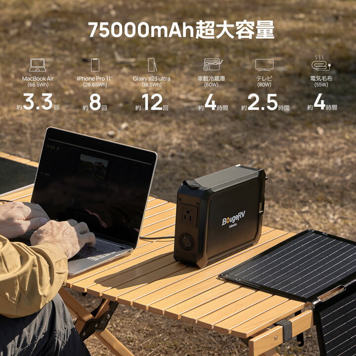 楽天市場】【防災協会認定】BougeRV ポータブル電源 240Wh/15000mAh 
