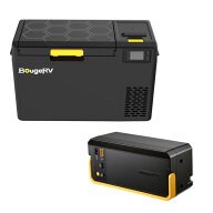 【リン酸鉄バッテリー内蔵可能・専用バッテリー 1 個付属】BougeRV ポータブル冷蔵庫 28L -20℃～20℃ 【…