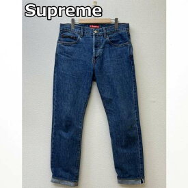 Supreme シュプリーム デニム、ジーンズ パンツ Pants, Trousers Denim Pants, Jeans セルビッチ テーパード デニムパンツ 赤耳 革パッチ ボタンフライ 縦落ち【USED】【古着】【中古】10047955