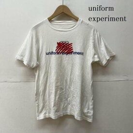 uniform experiment ユニフォームエクスペリメント 半袖 Tシャツ T Shirt White Line ロゴ プリント Tシャツ【USED】【古着】【中古】10058715