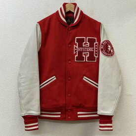 HYSTERIC GLAMOUR ヒステリックグラマー ジャンパー、ブルゾン ジャケット、上着 Jacket 0243AB03 H COLLEGE ウール レザー 羊革 コンビ ワッペン スタジャン 615【USED】【古着】【中古】10069660