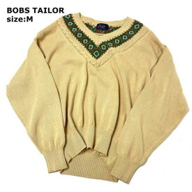 USED 古着 長袖 ニット、セーター Knit, Sweater 90's Bob's Tailor ボブズテーラー デザイン コットン ニット プルオーバー レトロ 620【USED】【古着】【中古】10069888