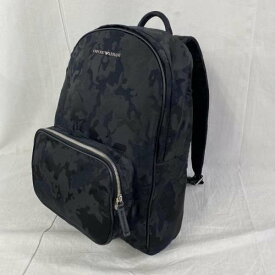 EMPORIO ARMANI エンポリオアルマーニ リュックサック、デイバッグ リュックサック、デイパック Backpack, Knapsack, Day Pack EMPORIO ARMANI / 迷彩バックパック / カモフラ / ジャカードファブリック / 690g / BLK【USED】【古着】【中古】10076155
