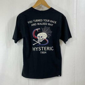 HYSTERIC GLAMOUR ヒステリックグラマー 半袖 Tシャツ T Shirt HYSTERIC GLAMOUR / 半袖Tシャツ / スカル / スネーク / スパイダーウェブ / 刺繍ロゴ / タグ付き / BLK / XS【USED】【古着】【中古】10079883