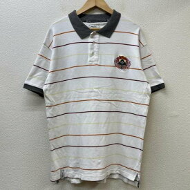 LRG エルアールジー 半袖 ポロシャツ Polo Shirt ワッペン ロゴ 刺繍 ボーダー柄【USED】【古着】【中古】10082010