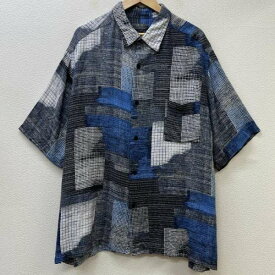 USED 古着 半袖 シャツ、ブラウス Shirt, Blouse CRaZY HORSE ビッグサイズ グラフィック 総柄 レーヨン ボックス【USED】【古着】【中古】10082146