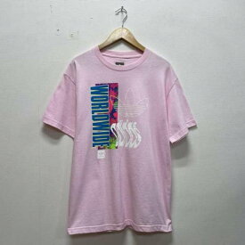 adidas アディダス 半袖 Tシャツ T Shirt インポート adidas アディダス ロゴ 半袖 Tシャツ ピンク WORLD WIDE TEE pink【USED】【古着】【中古】10086098