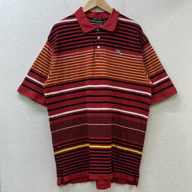 ROCAWEAR ロカウェア 半袖 ポロシャツ Polo Shirt ビッグサイズ ボーダー柄 ロゴ 鹿の子【USED】【古着】【中古】10086137