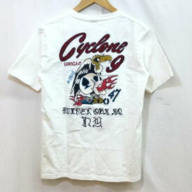 AVIREX アヴィレックス 半袖 Tシャツ T Shirt エンブロイダリー Tシャツ サイクロンナイン ヘビーウェイト 6103483-50【USED】【古着】【中古】10087543