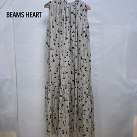 BEAMS HEART ビームス ハート ロングスカート ワンピース One-Piece Long Skirt BEAMS HEART ノースリーブ ギャザーワンピース 麻 レーヨン フレア【USED】【古着】【中古】10089492