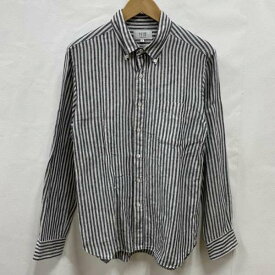 SONTAKU ソンタク 長袖 シャツ、ブラウス Shirt, Blouse 忖度 / SONTAKU ボタンダウンシャツ / ロングスリーブ / ストライプ / リネン100％ / LINEN / M【USED】【古着】【中古】10090868