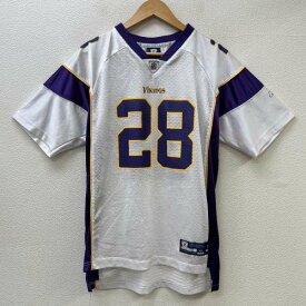 Reebok リーボック 半袖 Tシャツ T Shirt NFL VIKINGS ナンバリング Vネック メッシュ フットボール ゲームシャツ XL【USED】【古着】【中古】10091159