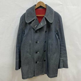 Pherrow's フェローズ ピーコート コート Coat Pherrow's ヘリンボーンPコート ストライプ GRY NVY L アメカジ【USED】【古着】【中古】10092015