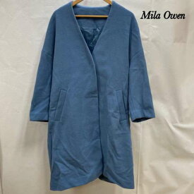 Mila Owen ミラ オーウェン コート一般 コート Coat Mila Owen チェスターコート ノーカラー ロング onesize ポリエステル BLU 無地 09FKB216001【USED】【古着】【中古】10096674