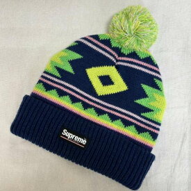 Supreme シュプリーム ニット帽 帽子 Knit Cap、Knit Hat, Beanie 17AW Southwest Beanie ワングラム期 サウスウエスト ネイティブ柄 ボンボン ニットビーニー【USED】【古着】【中古】10100174