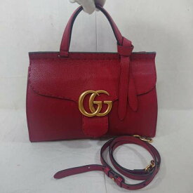 GUCCI グッチ ショルダーバッグ ショルダーバッグ Shoulder Bag GUCCI GGマーモント グッチ ショルダー ハンドバッグ 2WAY 421890 498879 レザー レッド 赤【USED】【古着】【中古】10101407