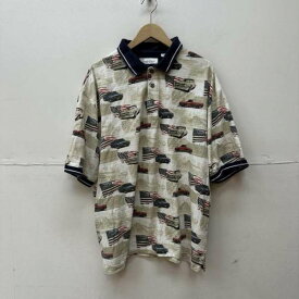 USED 古着 半袖 ポロシャツ Polo Shirt 星条旗 アメ車 半袖 ポロシャツ【USED】【古着】【中古】10102437