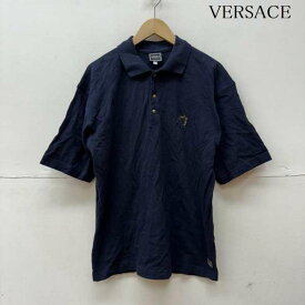 VERSACE ヴェルサーチ 半袖 ポロシャツ Polo Shirt メデューサ 金ボタン 刺繍 半袖 ポロシャツ【USED】【古着】【中古】10102945