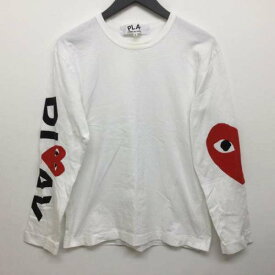 PLAY COMME des GARCONS プレイコムデギャルソン 長袖 カットソー Cut and Sewn AZ-T258 Printed logo on both sleeves 両袖ロゴプリント 長袖カットソー【USED】【古着】【中古】10103597