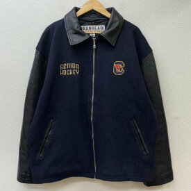 USED 古着 ジャンパー、ブルゾン ジャケット、上着 Jacket IRON HEAD アイアンヘッド レザー ウール コンビ ジップアップ スタジャン【USED】【古着】【中古】10103720