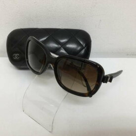 CHANEL シャネル サングラス めがね・サングラス Sun Glasses 5280-Q-A サイドリボンモチーフ サングラス べっ甲風フレーム ケース付き 58口18 レンズダークブラウン【USED】【古着】【中古】10103906