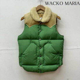 WACKO MARIA ワコマリア ダウンベスト ジャケット、上着 Jacket 450-442-77 Rocky Mountain ロゴ刺繍 レザーヨーク ダウン ベスト【USED】【古着】【中古】10104470