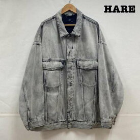 HARE ハレ ジャンパー、ブルゾン ジャケット、上着 Jacket HARE デニムジャケット Gジャン ブリーチ加工 オーバーサイズ HA030140TR M【USED】【古着】【中古】10104542