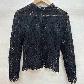 Lily Brown リリー ブラウン 長袖 シャツ、ブラウス Shirt, Blouse LWFT194078 ケミカル レース トップス スカラップ スタンドネック【USED】【古着】【中古】10104684