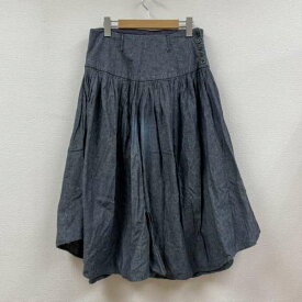 KAPITAL キャピタル ワークパンツ、ペインターパンツ パンツ Pants, Trousers Work Pants, Cargo Pants, Painter's Pants スカーチョ ワイド パンツ デニム クロップド ギャザー フレア サイド ボタン 麻 リネン混【USED】【古着】【中古】10104697