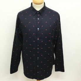 Paul Smith ポールスミス 長袖 シャツ、ブラウス Shirt, Blouse 263305 唇総柄 ドレス長袖シャツ リップ総柄 袖口裏マルチストライプ【USED】【古着】【中古】10104985