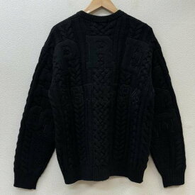 Supreme シュプリーム 長袖 ニット、セーター Knit, Sweater 23AW Applique Cable Knit Sweater ロゴ アップリケ ケーブル【USED】【古着】【中古】10105100