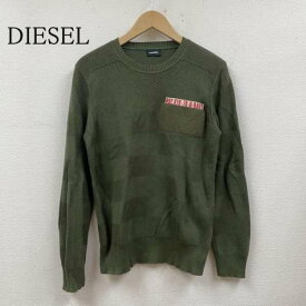 DIESEL ディーゼル 長袖 ニット、セーター Knit, Sweater ニット セーター クルーネック ロゴ パッチ ステッチ刺繍 ボーダー 切り替え【USED】【古着】【中古】10105195