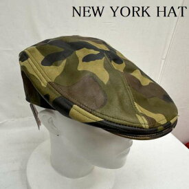 NEW YORK HAT ニューヨークハット ハンチング 帽子 Flat Cap 9257 Camo Leather 1900 レザー ハンチング帽 L/XL【USED】【古着】【中古】10105280